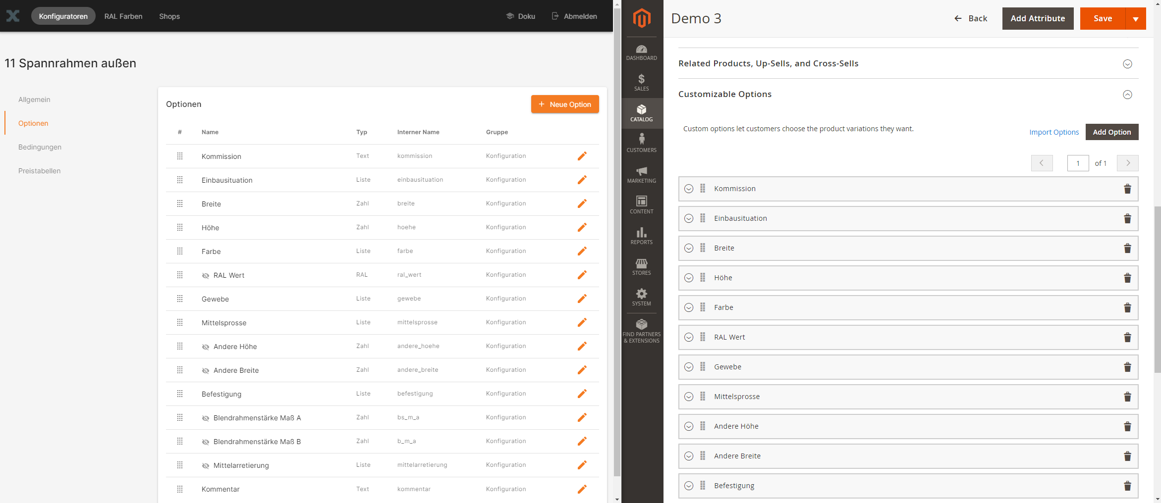 Magento SKU verknüpfen
